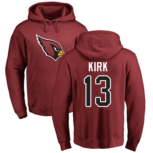 Arizona Cardinals Men Maroon Christian Kirk Name And Number Logo NFL Football 13 Pullover Hoodie Sweatshirts